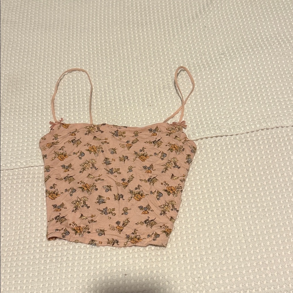 Floral Pink Spaghetti Strap Top